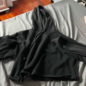 regular black crop top hoodie